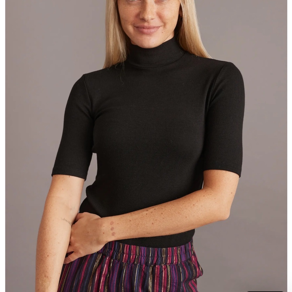 Marine Layer Turtleneck Short Sleeve Top
